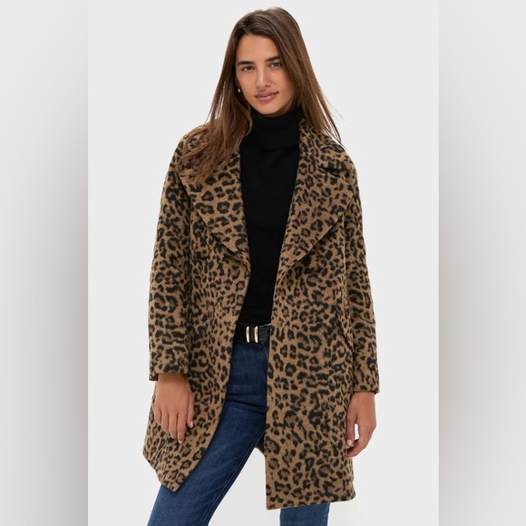 Bernardo Jackets & Blazers - Bernardo Leopard Print Double Breasted Cheetah Coat Jacket Size XS